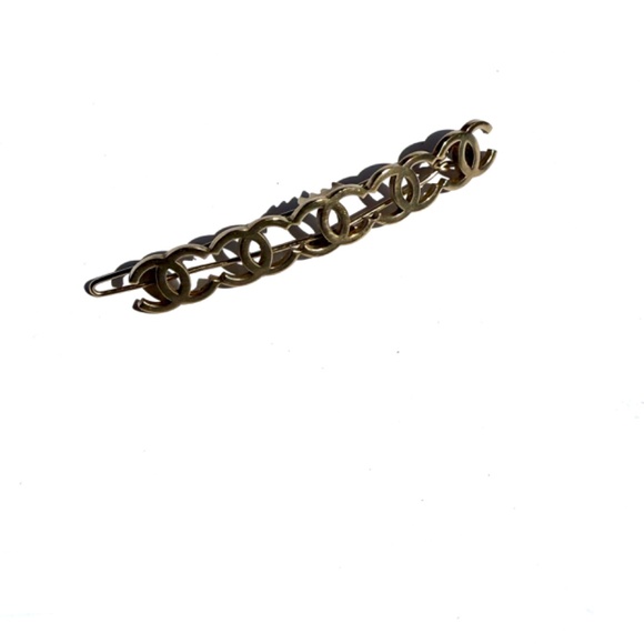 Authentic CHANEL CC Logo Gold Tone Hair Clip - Picture 7 of 10